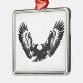 Schwarzer und weißer Adler Silbernes Ornament (Links)
