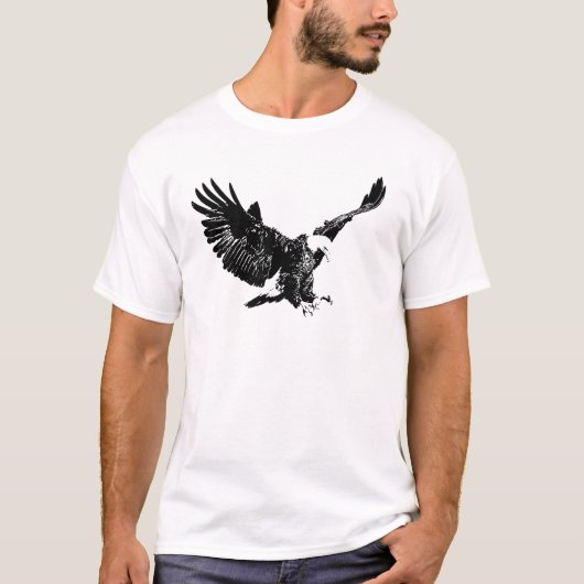 Schwarzer und weißer Adler T-Shirt (Vorderseite)