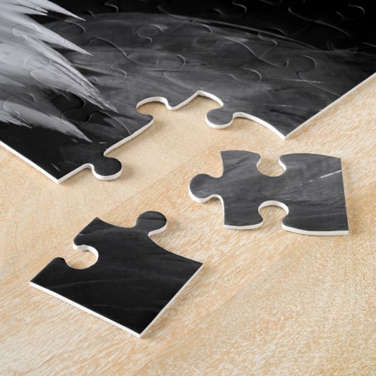 Schwarzer und weißer Adler - Tiere Kunst Puzzle (Seite)