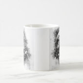 Schwarzer und weißer Amerikanischer Fahnenadler Kaffeetasse (Mittel)