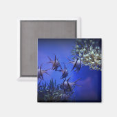 Schwarzer und weißer Angelfisch im tiefen Blauen M Magnet (Vorderseite/Rückseite)