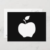 Schwarzer und weißer Apfel Postkarte (Vorne/Hinten)