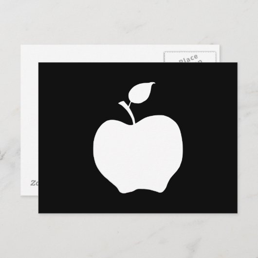 Schwarzer und weißer Apfel Postkarte (Vorne/Hinten)