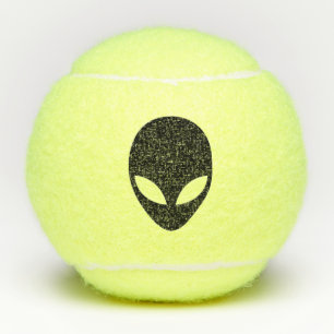 Schwarzer und Weißer Außerirdischer Kopf Tennisbälle