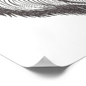 Schwarzer und weißer Bär Portrait Niedlicher Stift Poster (Ecke)