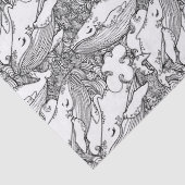 Schwarzer und weißer Buckelwal Seidenpapier (Detail)