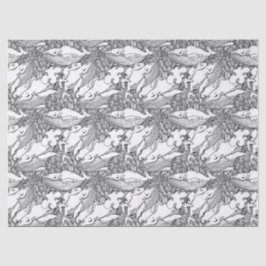 Schwarzer und weißer Buckelwal Seidenpapier