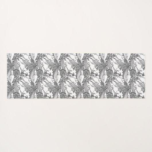 Schwarzer und weißer Buckelwal Yogamatte (Rückseite (Horizontal))