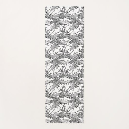 Schwarzer und weißer Buckelwal Yogamatte (Vorderseite)