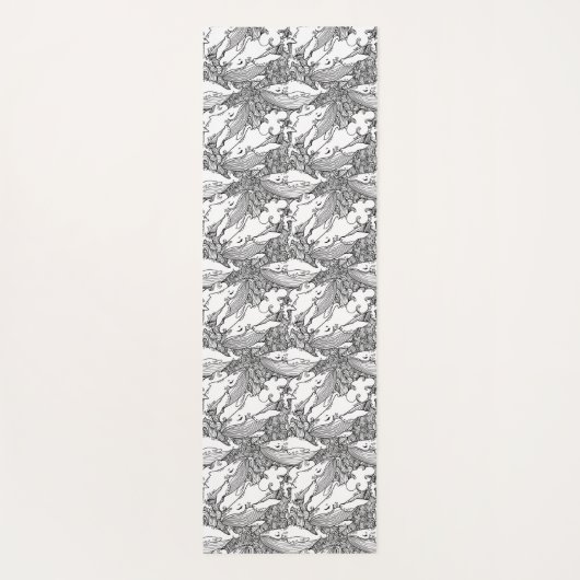 Schwarzer und weißer Buckelwal Yogamatte (Rückseite)