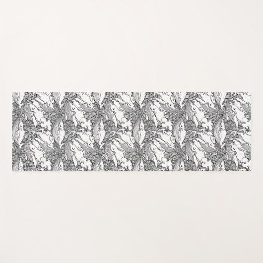 Schwarzer und weißer Buckelwal Yogamatte (Vorderseite (Horizontal))