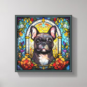 Schwarzer und weißer Bulldog Leinwanddruck (Vorderseite)