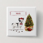 Schwarzer und weißer Bulldogge Button (Vorderseite)
