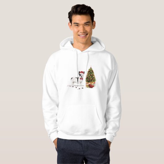 Schwarzer und weißer Bulldogge Hoodie (Vorne ganz)