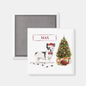 Schwarzer und weißer Bulldogge Magnet (Vorderseite/Rückseite)