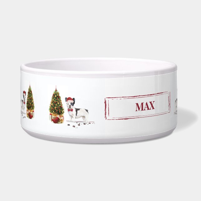 Schwarzer und weißer Bulldogge Napf (Links)