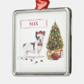 Schwarzer und weißer Bulldogge Ornament Aus Metall (Links)