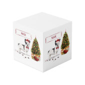 Schwarzer und weißer Bulldogge Würfel (Vorderseite Schrägansicht)