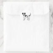 Schwarzer und weißer dänisch-schwedischer Niedlich Runder Aufkleber (Tasche)