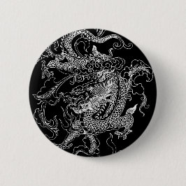 Schwarzer und Weißer Drache Button