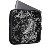 Schwarzer und Weißer Drache Laptopschutzhülle (Vorne Rechts)