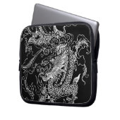 Schwarzer und Weißer Drache Laptopschutzhülle (Vorderseite Links)