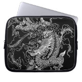 Schwarzer und Weißer Drache Laptopschutzhülle (Vorderseite)