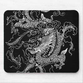 Schwarzer und Weißer Drache Mousepad