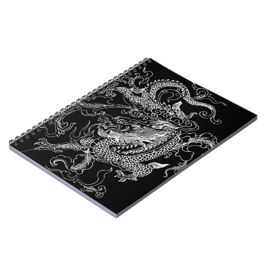 Schwarzer und Weißer Drache Notizblock (Linke Seite)