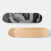 Schwarzer und Weißer Drache Skateboard (Horizontal)