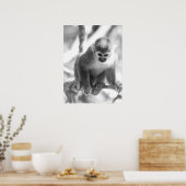 Schwarzer und weißer Eichhörnchen Poster (Küche)