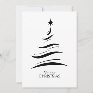 Schwarzer und weißer einfacher moderner Weihnachts Feiertagskarte