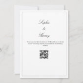 Schwarzer und weißer eleganter Schrift-QR-Code Save The Date (Rückseite)