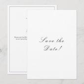 Schwarzer und weißer eleganter Schrift-QR-Code Save The Date (Vorne/Hinten)