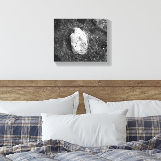 Schwarzer und weißer Felsen im Wasser 8x10 Leinwanddruck (Insitu (Schlafzimmer))