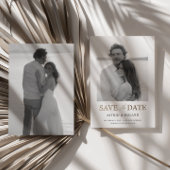 Schwarzer und weißer Foto - Goldtext Save the Date