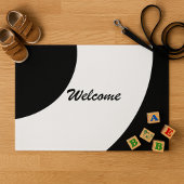 Schwarzer und weißer Glamour Fußmatte