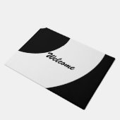 Schwarzer und weißer Glamour Fußmatte (Schrägansicht)