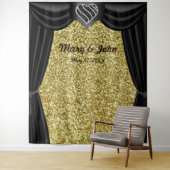 Schwarzer und weißer Glitzer-Schwarzer Vorhang Wandteppich (Beispiel)