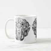 Schwarzer und weißer Großhund Kaffeetasse (Links)