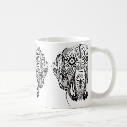 Schwarzer und weißer Großhund Kaffeetasse (Rechts)