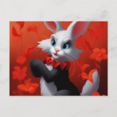 Schwarzer und weißer Hase Postkarte (Vorderseite)