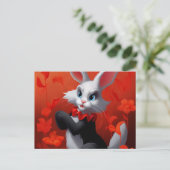 Schwarzer und weißer Hase Postkarte (Stehend Vorderseite)