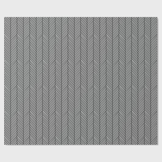 Schwarzer und weißer Herringbone Geschenkpapier (Flach)