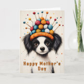 Schwarzer und weißer Hund, gezüchteter Hut CY1 Eig Karte (Vorderseite)