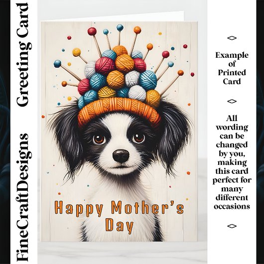 Schwarzer und weißer Hund, gezüchteter Hut CY1 Eig Karte