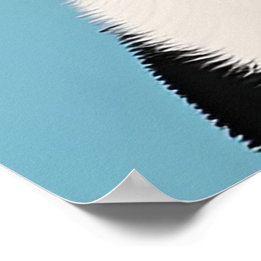 Schwarzer und weißer Hund mit blauem Collar Poster (Ecke)