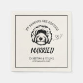 Schwarzer und weißer Hund Moderner Spaß Einfaches Serviette (Vorderseite)