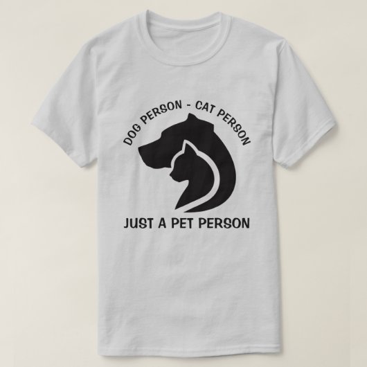 Schwarzer und weißer Hund und Katze T-Shirt (Design vorne)