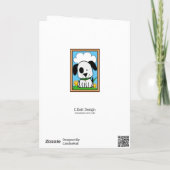 Schwarzer und weißer Hund zum Geburtstag Karte (Rückseite)